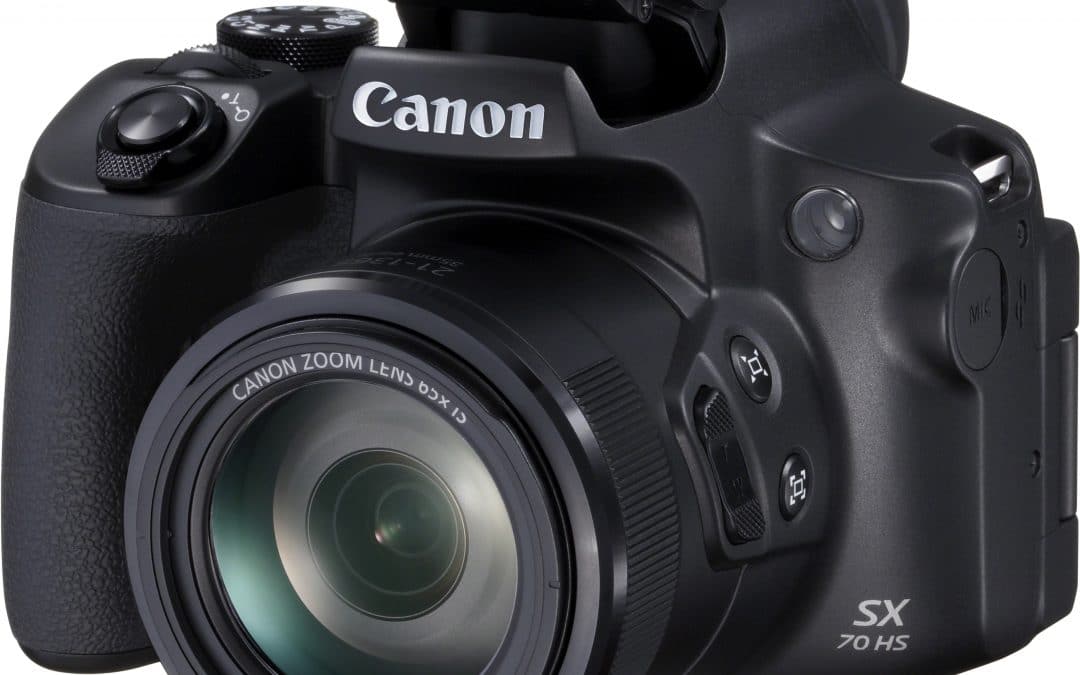 The Canon PowerShot SX70 HS features a powerful 65x fixed lens zoom with DSLR-style looks and true portability