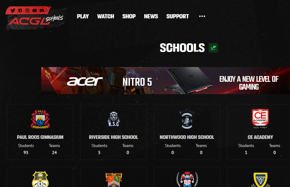 Acer and ACGL partner for the Acer Nitro ASL School eSports League