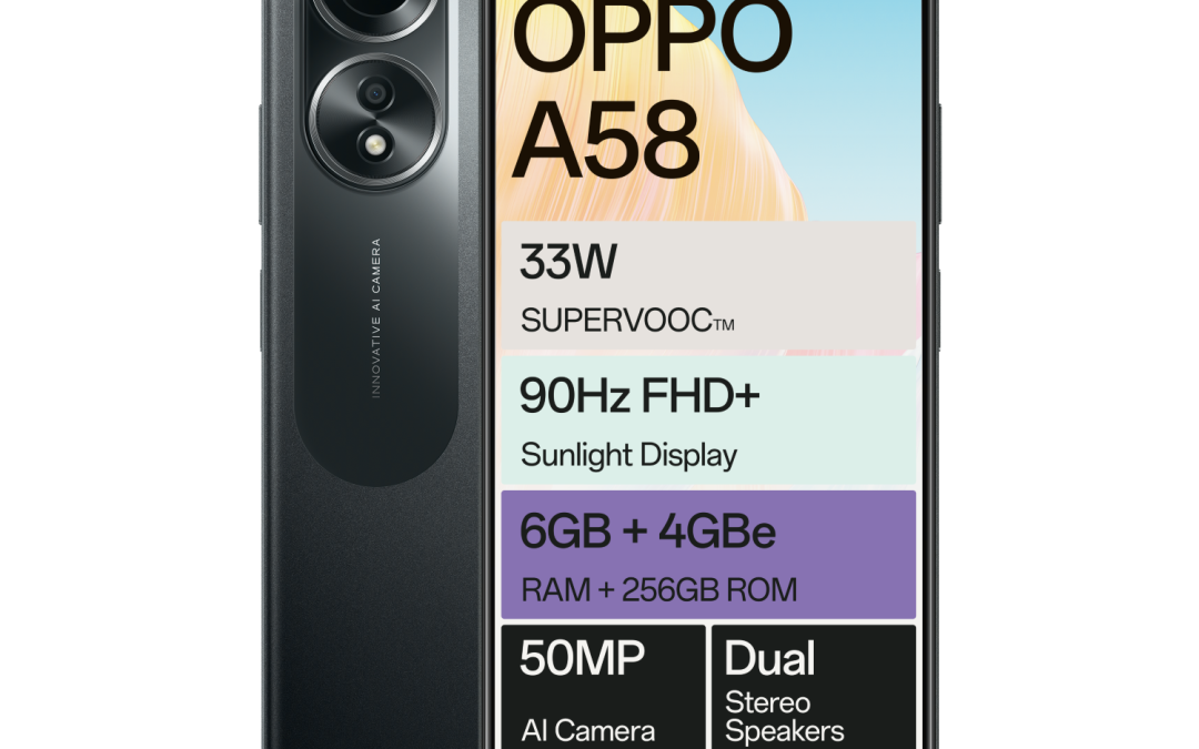 OPPO, OPPO A58, smartphone, Andriod, cameraphone, mobile phone, midrange smartphone, phablet