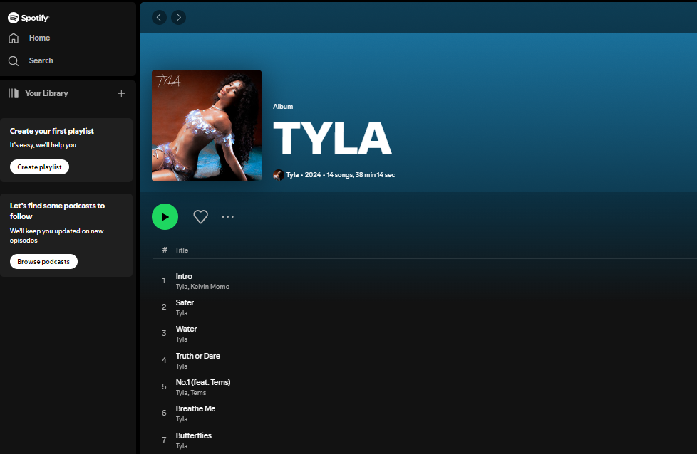 Tyla, Women's Day, Spotify, music, music charts, music streaming, SA music