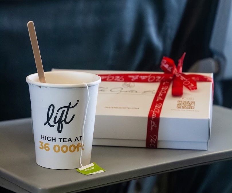 LIFT PASSENGERS BEING SPOILT BY LIFT AND THE OYSTER BOX WITH AN IN-FLIGHT HIGH TEA AT 36K FEET, LIFT, Lift, Mother's Day, Infused for take-off: LIFT crew brew High Tea, sky high, ahead of Mother’s Day,