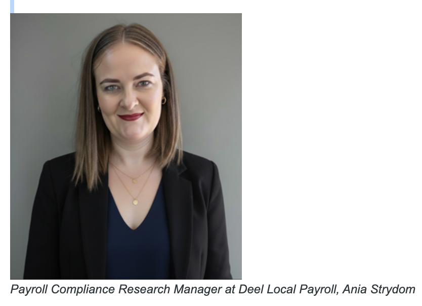 Payroll Compliance Research Manager at Deel Local Payroll, Ania Strydom