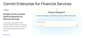 Google Cloud Unveils Gemini Enterprise for Financial Services and Legal Industries