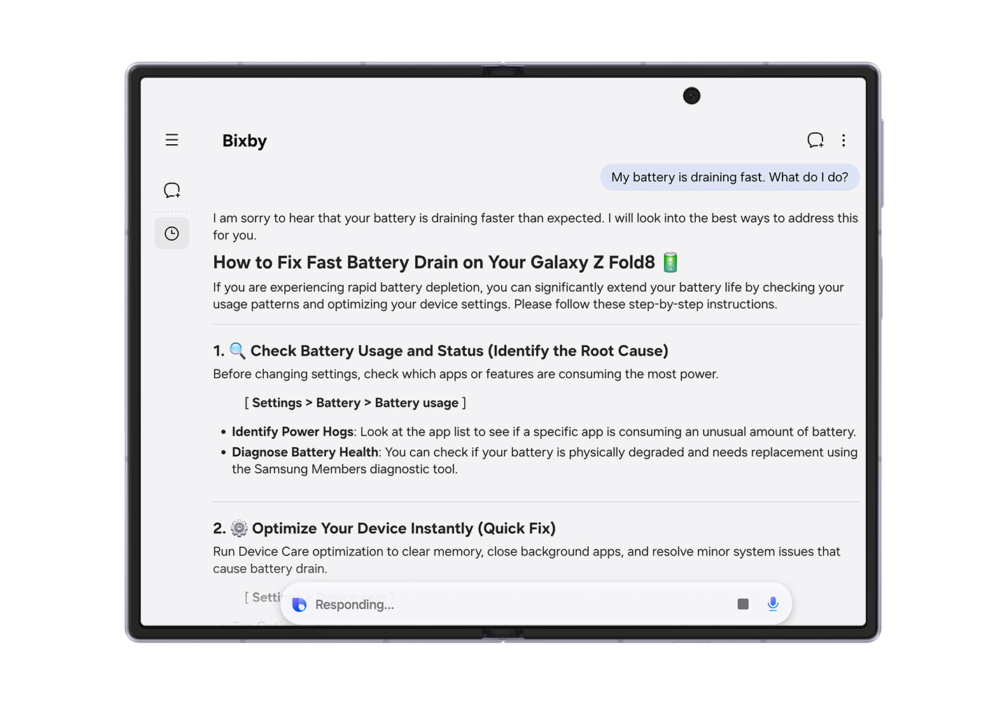 Warranty and care' Menu Simplifies Device Care for New Foldables