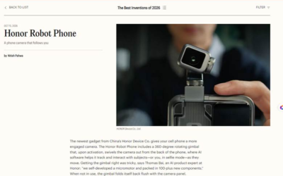 HONOR Robot Phone selected in TIME’s The Best Inventions of 2026